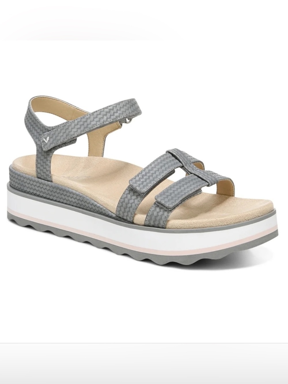 Vionic Women's Charcoal Braided Double-Strap Sandals